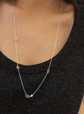 纯银项链猪鼻子长款项链百搭