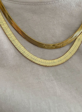 钛钢不加宽蛇骨项链潮酷百搭简约