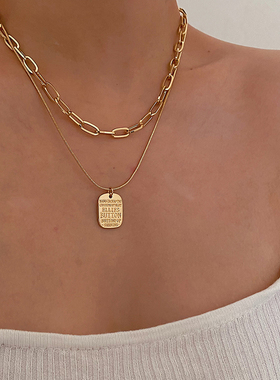 欧美锁骨链多层不褪色项链