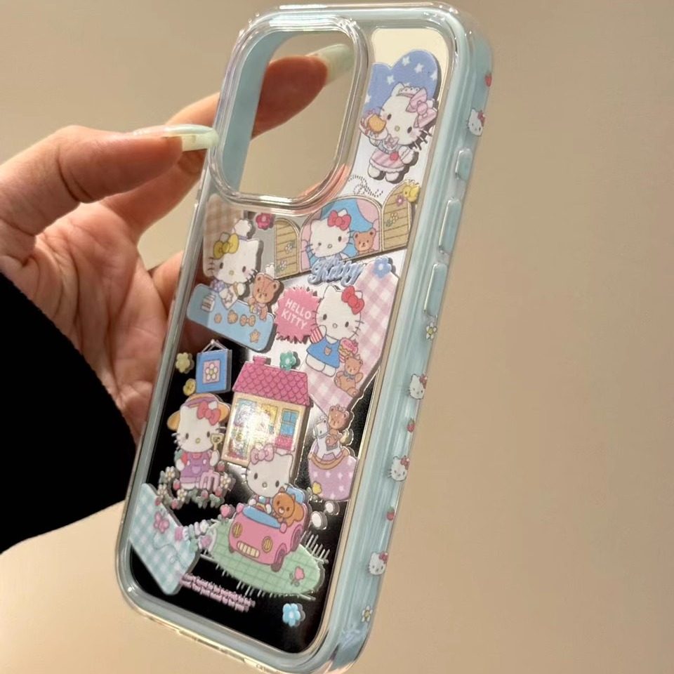 镜面杂货店浇花滑板猫咪适用iphone16promax苹果15p手机壳新款14p,淘宝优惠券,粉丝福利购,淘宝优惠卷