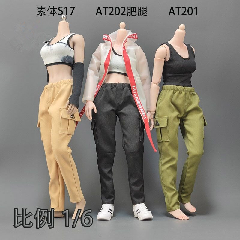 现货 1/6女兵人衣服模型 DG037工装裤多包裤适合12寸人偶手办-图3