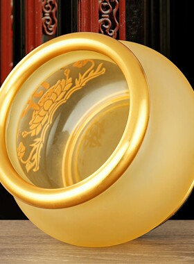 中式琉璃合金圆形供奉香炉