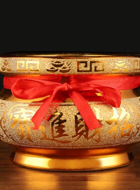 沙金陶瓷香炉三连供杯佛像供奉