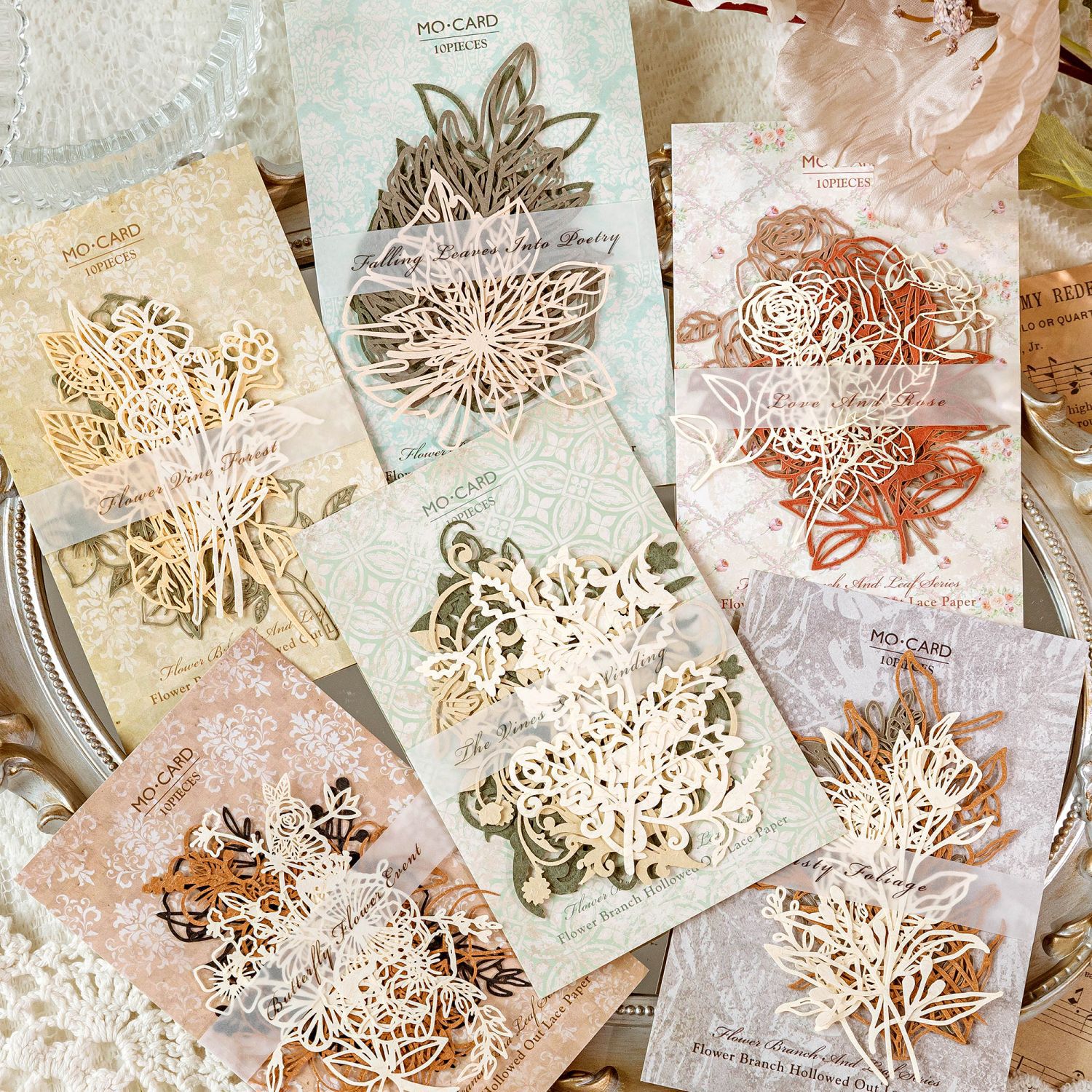 Momo Hollow Lace Paper Flowers and Leaves Series