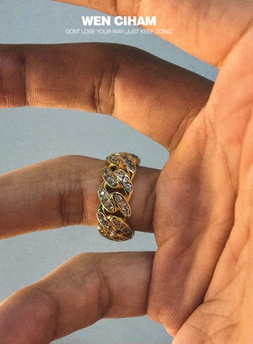 迷你古巴链满钻镶WENCIHAM锆石