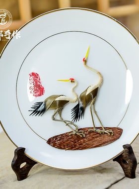 成都手作棕编圆盘摆件中国风