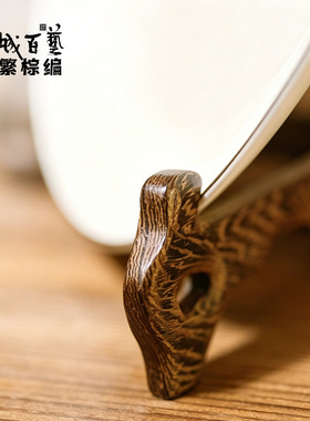 成都手作棕编圆盘摆件中国风