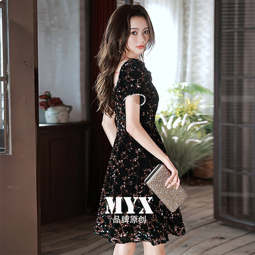 法式洋装小晚礼服女冬2026新款气质高端时尚轻奢高级感宴会连衣裙 - 图3