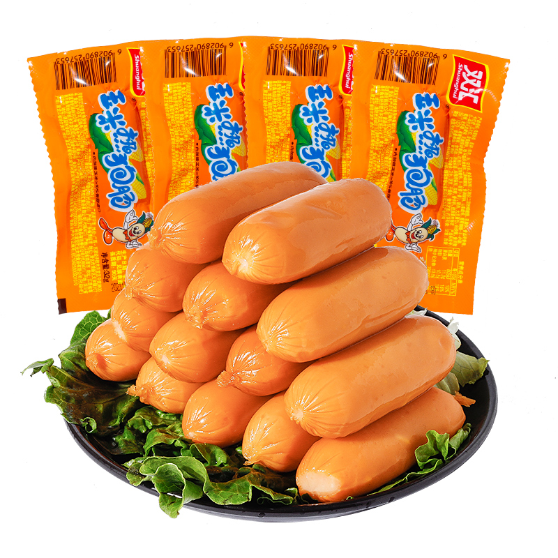 双汇整箱玉米热狗即食泡面火腿肠 糖小贱食品包装即食肠类