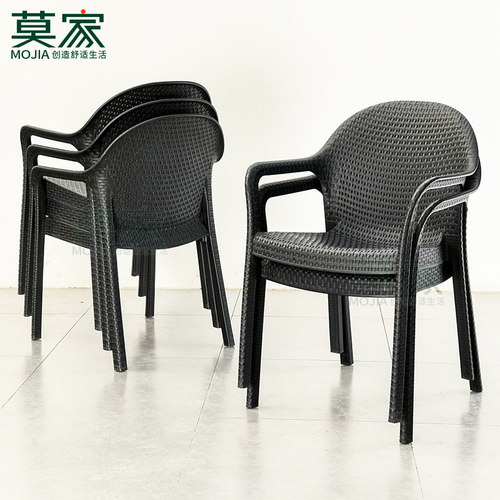 莫家户外椅子奶茶店休闲黑白多色单椅大排档夜摆餐饮餐椅室外椅 - 图0
