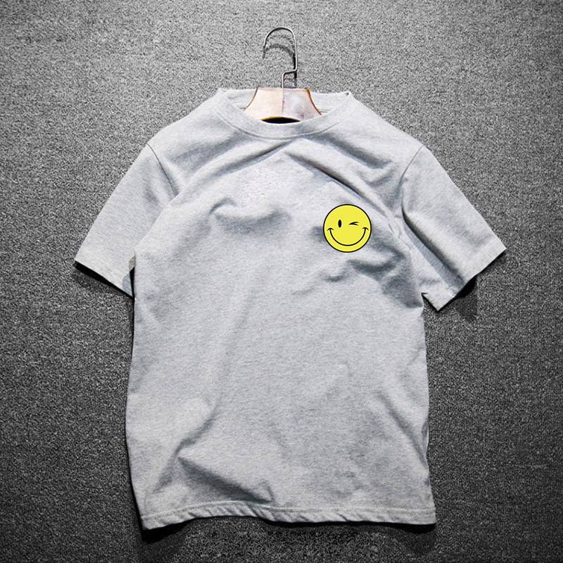 潮统旗舰店夏季潮流印花纯棉圆领白色T恤男短袖打底情侣上衣定制班服工作服1