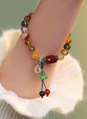 国风琉璃手串小红书小众设计百搭高级感小礼物复古风手链汉服配饰