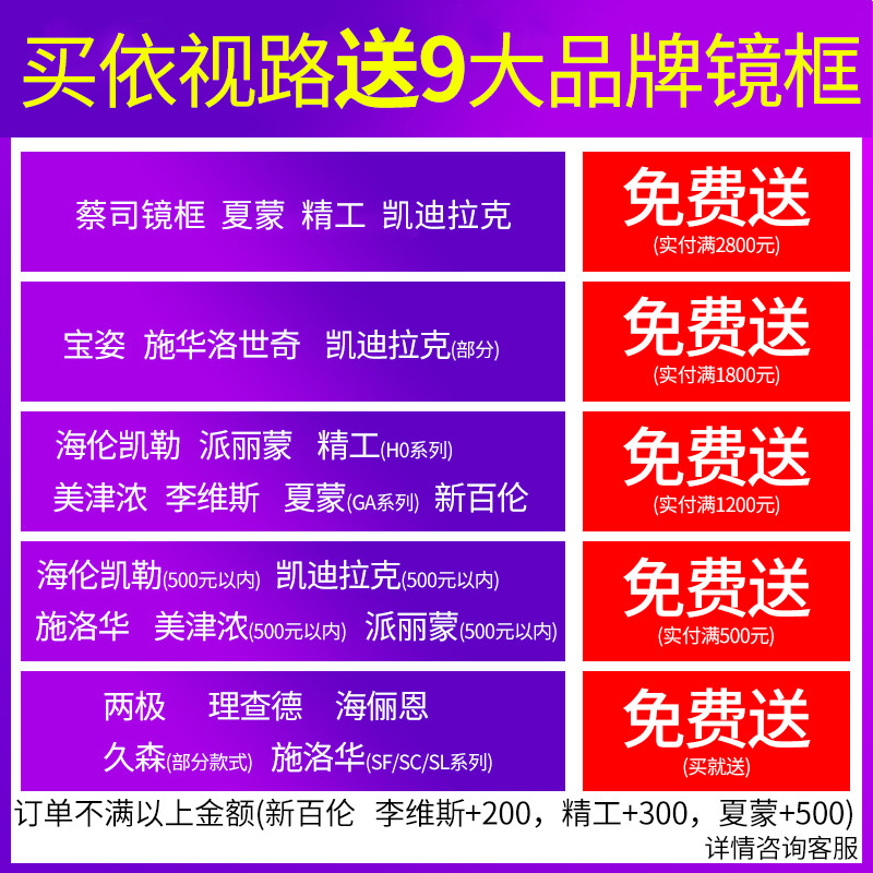 卫光眼镜专营店依视路镜片钻晶锐驰领航版1.591非球面变色近视镜片开车驾驶镜0