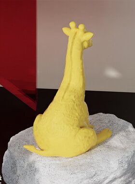 diy环氧树脂水晶滴胶镜面3D立体长颈鹿摆件硅胶模具S45