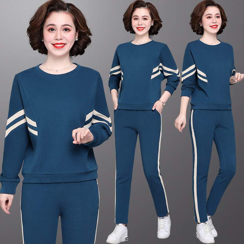 中年秋装长袖薄款夏中老年洋气卫衣 雪罗中老年女装