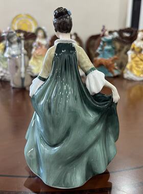 Royal Doulton 皇家道尔顿 英国中古收藏 1960年西洋瓷偶娃娃绿色