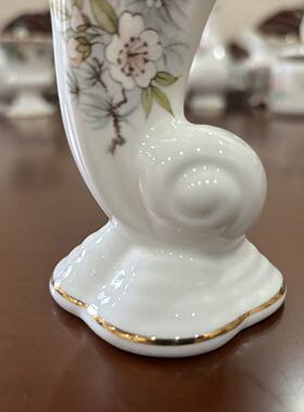 POLLY ANNA 波莉安娜 英国中古骨瓷装饰瓷器小海螺摆件 小瓷花瓶
