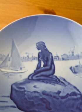 Royal Copenhagen 皇家哥本哈根 丹麦 70年代美人鱼风景盘 收藏碟