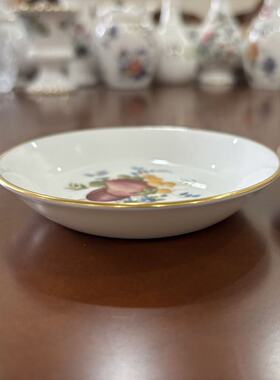 Royal Worcester 皇家伍斯特 1961年手绘描金盘 水果花卉装饰小碟