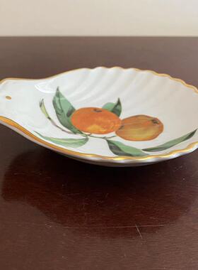 Royal Worcester 皇家伍斯特 水果描金贝壳盘 冰激凌盘 装饰小碟