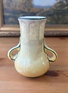 Royal Doulton 皇家道尔顿 1922年前产 古董人物装饰双耳瓷瓶摆件