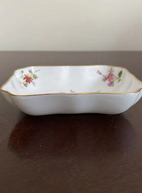 Royal Crown Derby 皇家皇冠德比 1976年 花束长方盘 中古首饰碟