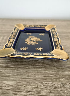 Limoges 利摩日法国鎏金欧洲人物烟缸装饰盘 灰皿摆件碟 雪茄灰缸