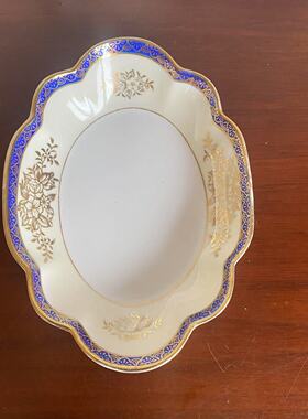 NORITAKE 则武 日本古董收藏瓷器 描金装饰小碟 玄关装饰摆件瓷盘