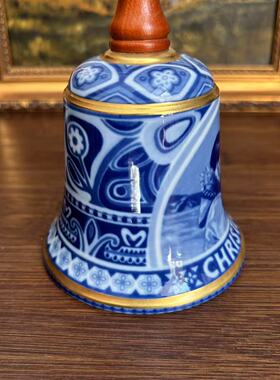 Kaiser 凯撒 1979年圣诞限量收藏纪念钟手摇铃 木柄铃铛 瓷铃摆件