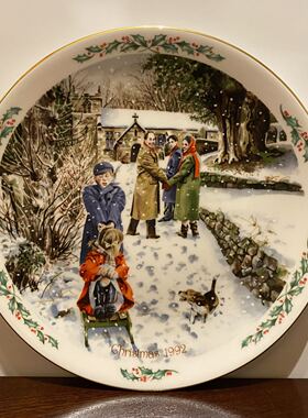 Royal Doulton 皇家道尔顿 90年代圣诞节日收藏大盘 英国装饰赏碟