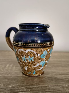 Royal Doulton 道尔顿 1886-1914年兰贝斯稀有古董奶壶 釉面粗陶