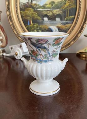 Wedgwood 韦奇伍德 九谷鹤鸟描金花瓶 KUTANI CRANE 英国骨瓷摆件