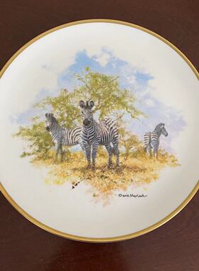 Wedgwood 韦奇伍德 野生动物收藏大象盘 英国限量装饰赏盘 斑马碟