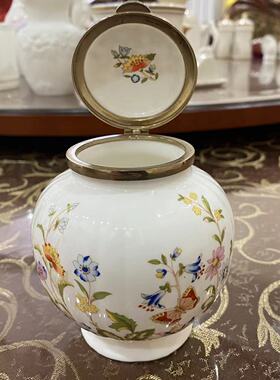 AYNSLEY 安兹丽 Cottage Garden 收藏瓷罐摆件 乡村花园中古盖盒