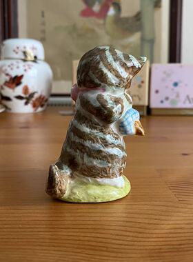 Beswick 1954年 Beatrix Potter's 瓷猫摆件公仔 英国老瓷器瓷偶
