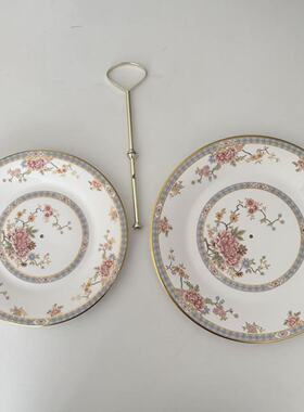 Royal Doulton 皇家道尔顿 白金禧年绝版描金双层蛋糕碟 下午茶盘