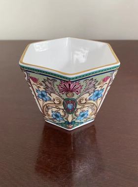 Spode 斯波德 英国骨瓷描金迷你花盆摆件 稀有 Vintage 收藏瓷器