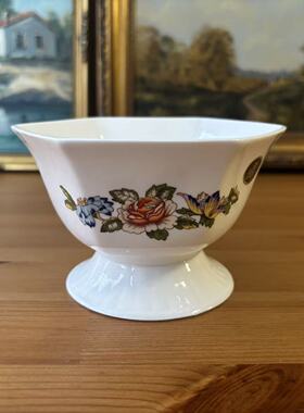 AYNSLEY 安兹丽 Cottage Garden 村舍花园高脚糖碗 六角摆件瓷碗