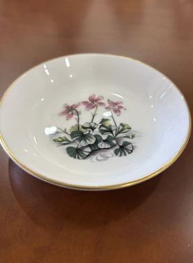 Royal Worcester 皇家伍斯特 英国中古收藏小碟 描金花卉装饰瓷盘