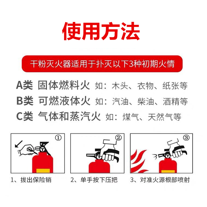 车载灭火器车用1KG家用2KG手提干粉国标小汽车年检年审私家车桥车 - 图1