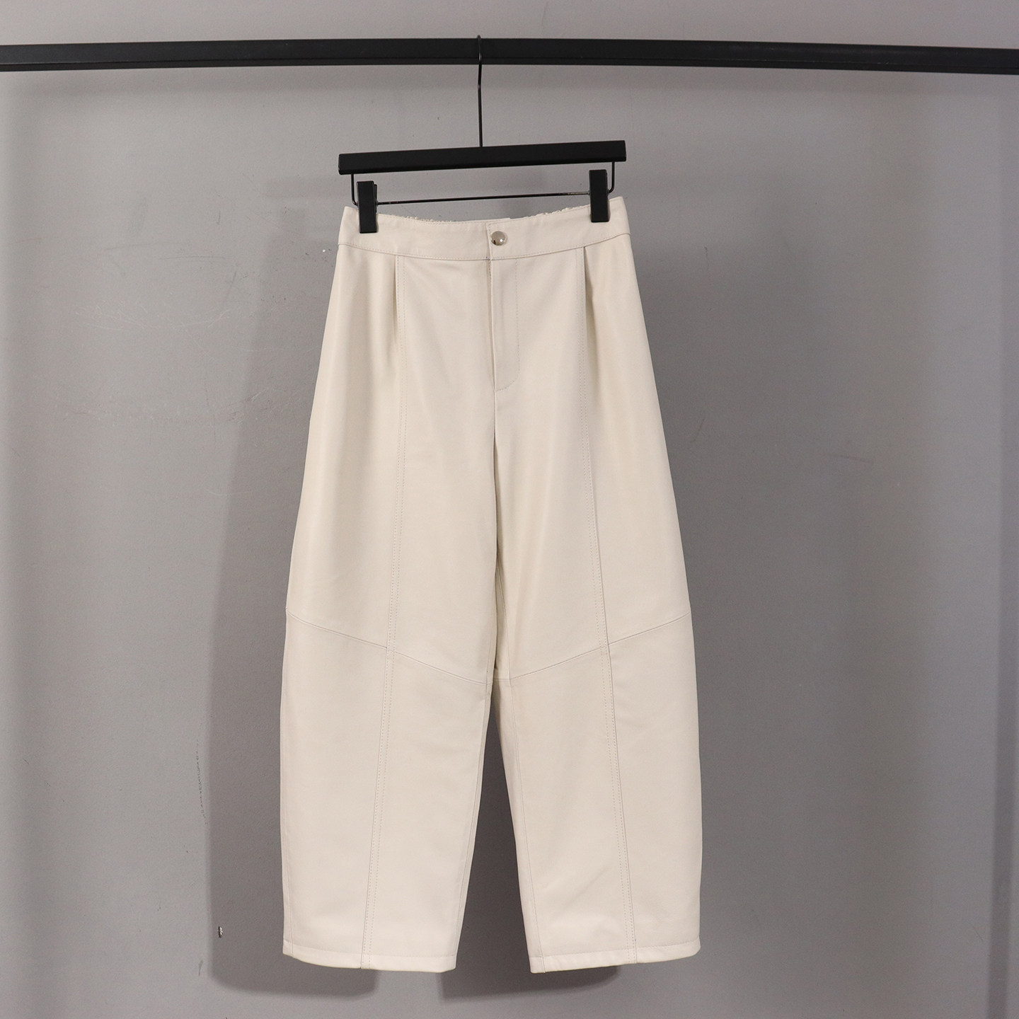 新款女款真皮皮裤女时尚百搭松紧腰阔腿裤宽松高腰显瘦哈伦九分裤,淘宝优惠券,粉丝福利购,淘宝优惠卷