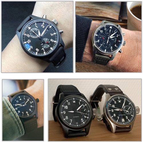 尼龙帆布真皮手表带代用万国大飞行员小王子马克十八喷火战机21mm - 图1