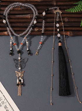 马面配饰中式长璎珞项链