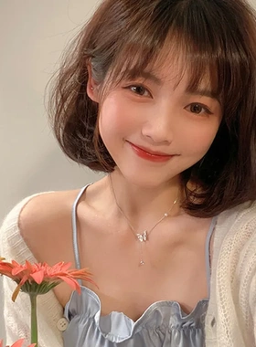 珍珠蝴蝶女网红颈链项链设计感小众高级吊坠精致锁骨链气质钛钢