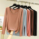 ແມ່ຍິງດູໃບໄມ້ລົ່ນບາງໆຄໍ Round Sleeve T-Shirt Loose Top