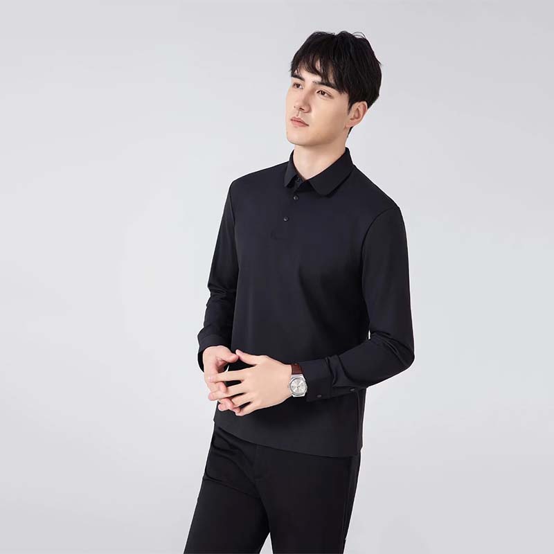 〖罗蒙线上直售〗Romon/罗蒙男士商务长袖翻领POLO衫L-5617_淘宝内购会_男装-第3张图片-提都小院