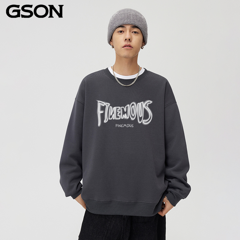 GSON 美式潮牌重磅卫衣男女2024秋季新款潮流字母圆领套头宽_淘宝内购会_女装/女士精品-第4张图片-提都小院