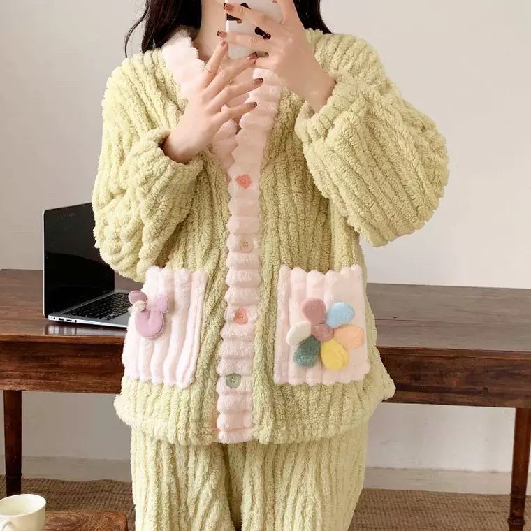 雅鹿2024冬季保暖加厚彩虹开衫两件套睡衣套装_淘宝内购会_女士内衣/男士内衣/家居服-第5张图片-提都小院