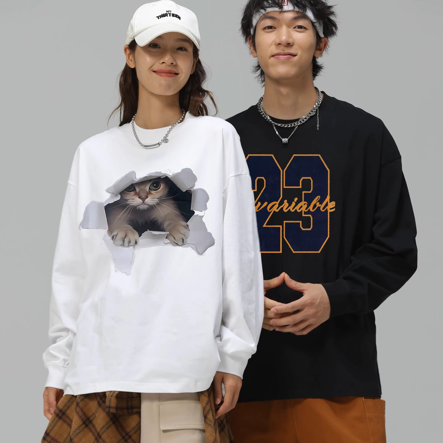 唐狮desso长袖T恤女春秋2024新款男女同款纯棉打底衫情侣内搭上衣_淘宝内购会_女装/女士精品-第2张图片-提都小院