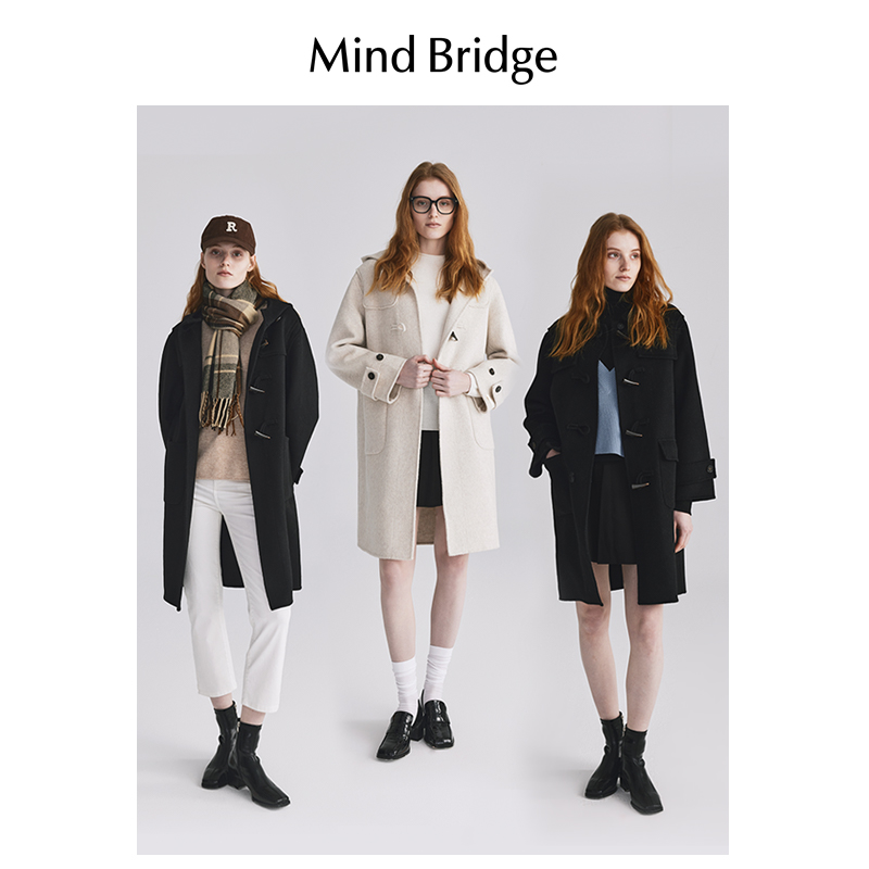 MB MindBridge2023新款羊毛衫冬女士半高领纯羊毛针织内搭打底衫